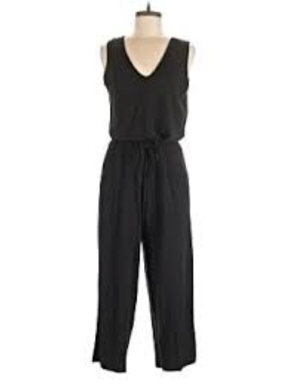 Quince Black Sleeveless Drawstring Jumpsuit